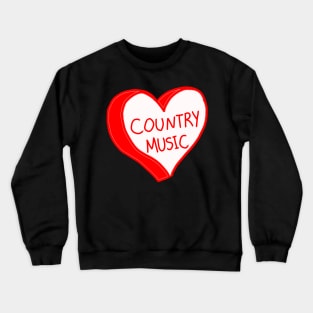 Country Music Red Love Heart Crewneck Sweatshirt